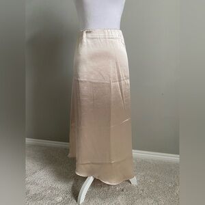 Donna Karan Cream Shimmer Slip Skirt Asymmetrical NWT